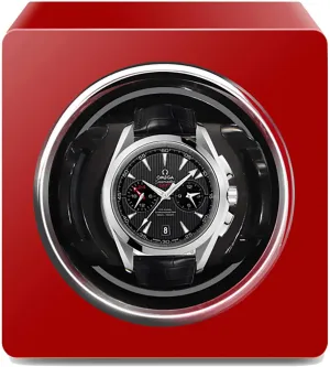 Winders - Mini Vertical Mechanical Watch Shaker Watch Winding Box Rotating Watch Device Household Red Black Watch Storage Box Display Holder (Red) Winding financial midway Box Watch 