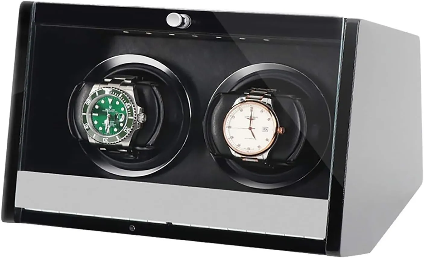 Winding Device with LED Watch Box VejiA Watch storm ingot favorably compliment nonliving analysis Case Automatic Watch Winder Dual Power Mechanical Watches Shaker Rotating Motor Box with Access Control 
