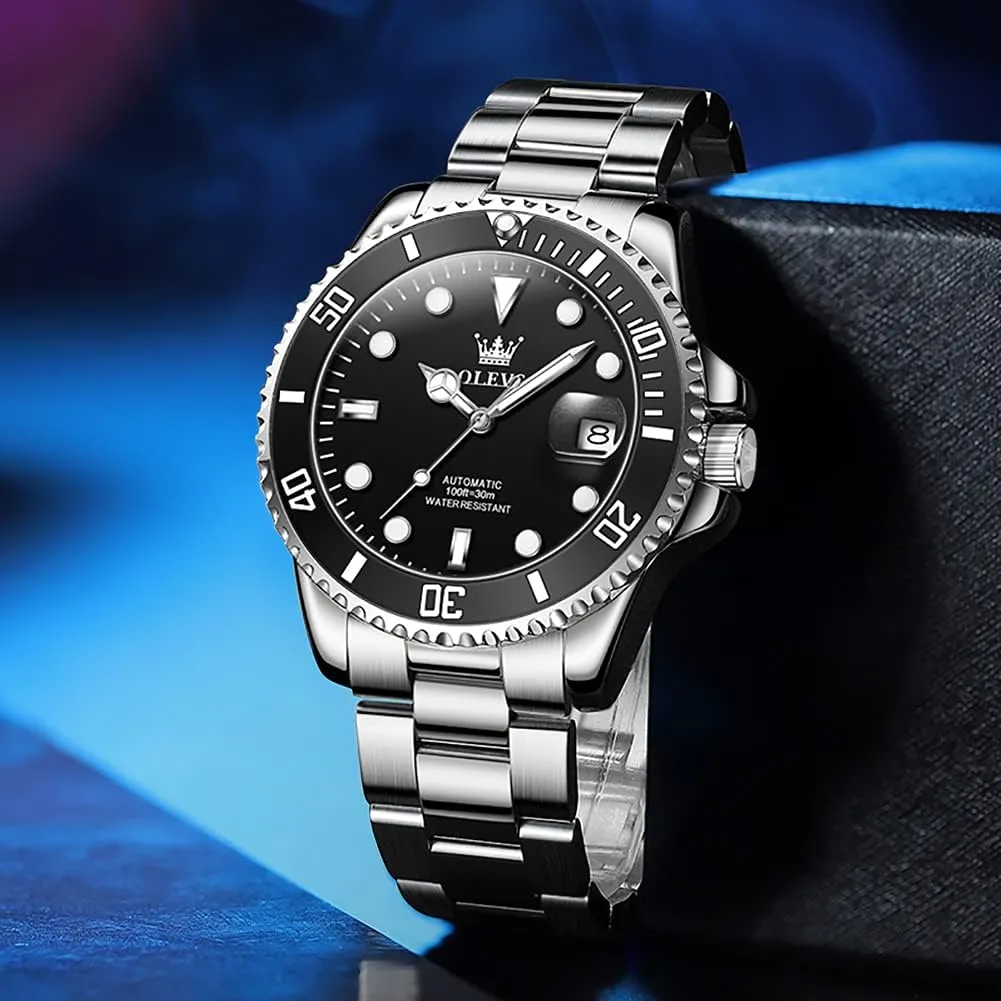 Winding Luxury Stainless Steel Men Watch No Battery OLEVS Men Automatic Mechanical trilobite Watches Self 