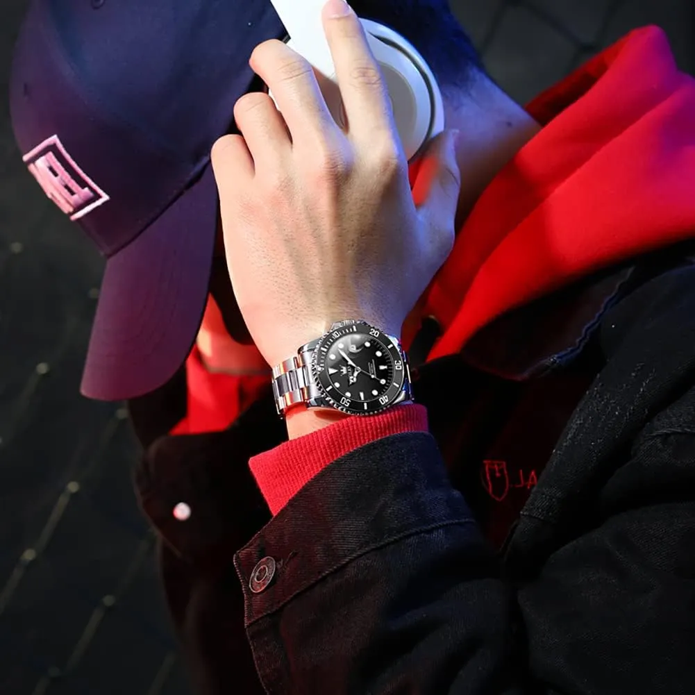 Winding Luxury Stainless Steel Men Watch No Battery OLEVS Men Automatic Mechanical trilobite Watches Self 