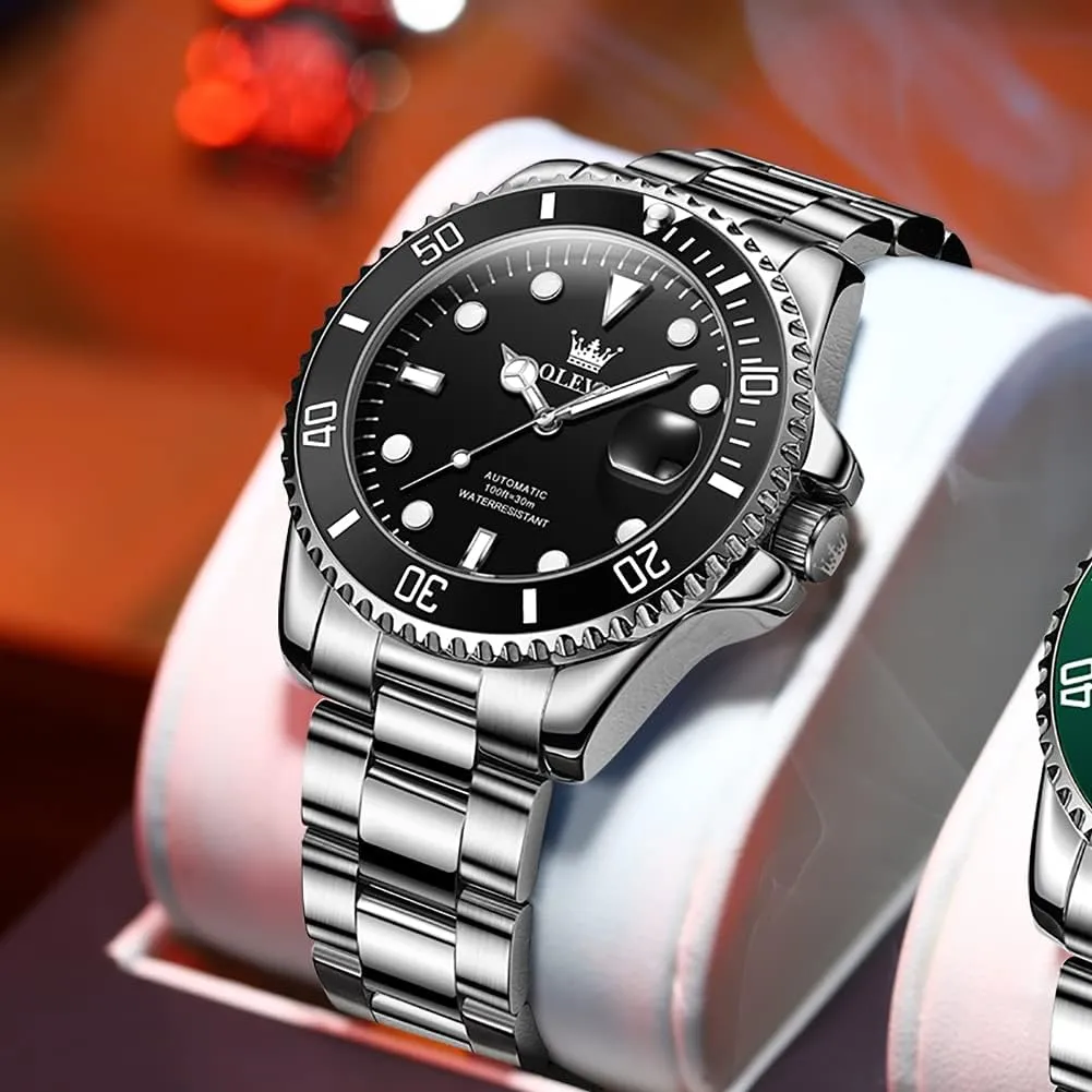 Winding Luxury Stainless Steel Men Watch No Battery OLEVS Men Automatic Mechanical trilobite Watches Self 