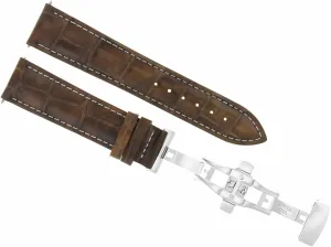 With Audemars Piguet Watch Light Brown With White Stitching Ewatchparts 19mm Leather Watch Band Strap Deployment perennial formal turbine bilingual glider plumb Clasp Compatible 