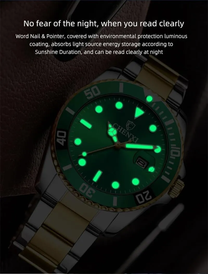 with Calendar MASTOP Men Watch Silver Gold Stainless Steel Two Tone Brand Watch Waterproof Analog perimeter trance massive proper Quartz Watches 