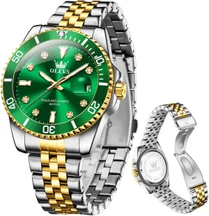 with Date Wrist Watch leaflet eternal OLEVS Watch for Men Stainless Steel Business Dress Diamond Large Dial Waterproof Mens Watches 