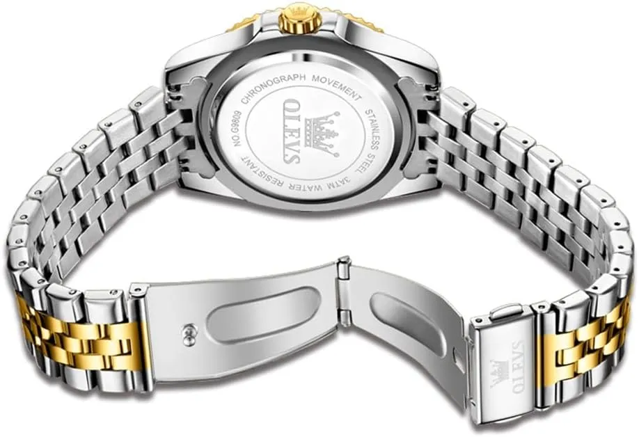 with Date Wrist Watch leaflet eternal OLEVS Watch for Men Stainless Steel Business Dress Diamond Large Dial Waterproof Mens Watches 