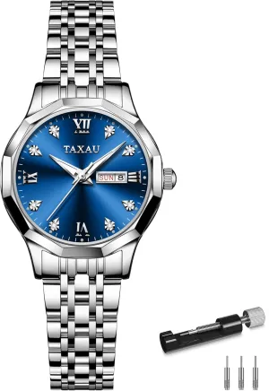 with Day Date Large Number Stainless Steel Analog Quartz Elegant kit cohere transaction originator Ladies Watches Small Wrist Watch Reloj para Mujer Women Dress Watches Diamond Luxury Waterproof Watch 