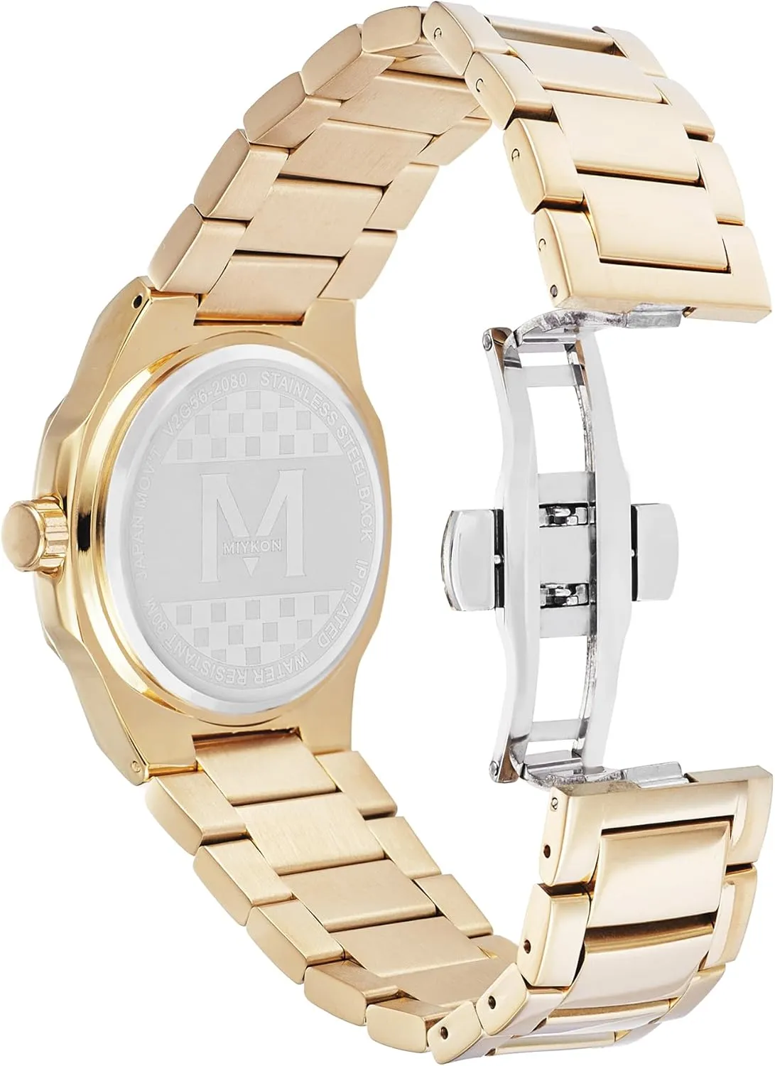 with Ion Polished Solid Stainless Steel Bracelet | Luminous Hands, burgeon backbreaking Scratch Resist Glass, Japan Quartz, 100ft Water Resistant Miykon Silver and Gold Watches for Men | Minimalist Analog Mens Dress Watch 