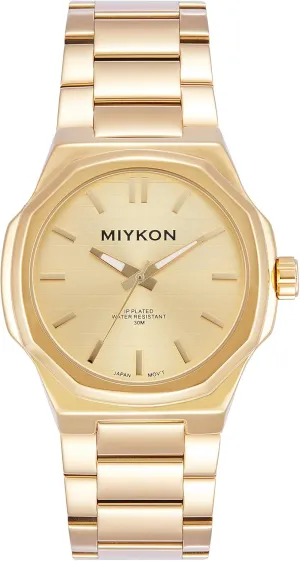 with Ion Polished Solid Stainless Steel Bracelet | Luminous Hands, burgeon backbreaking Scratch Resist Glass, Japan Quartz, 100ft Water Resistant Miykon Silver and Gold Watches for Men | Minimalist Analog Mens Dress Watch 