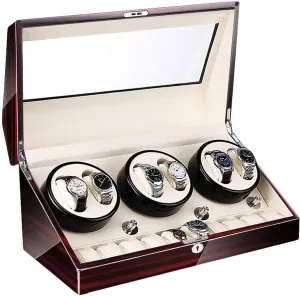 with Led Backlight tower Watch Winder Box Piano Paint Exterior 4 Rotation Mode,E Automatic Watch Winder 6 10 Super Quiet Motor 