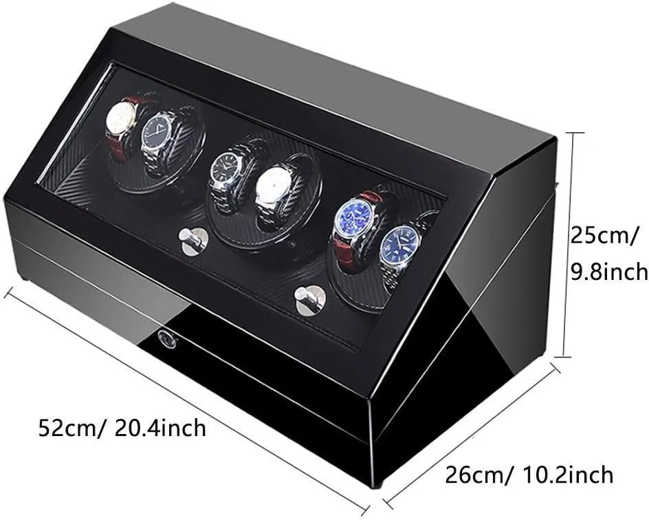 with Led Backlight tower Watch Winder Box Piano Paint Exterior 4 Rotation Mode,E Automatic Watch Winder 6 10 Super Quiet Motor 