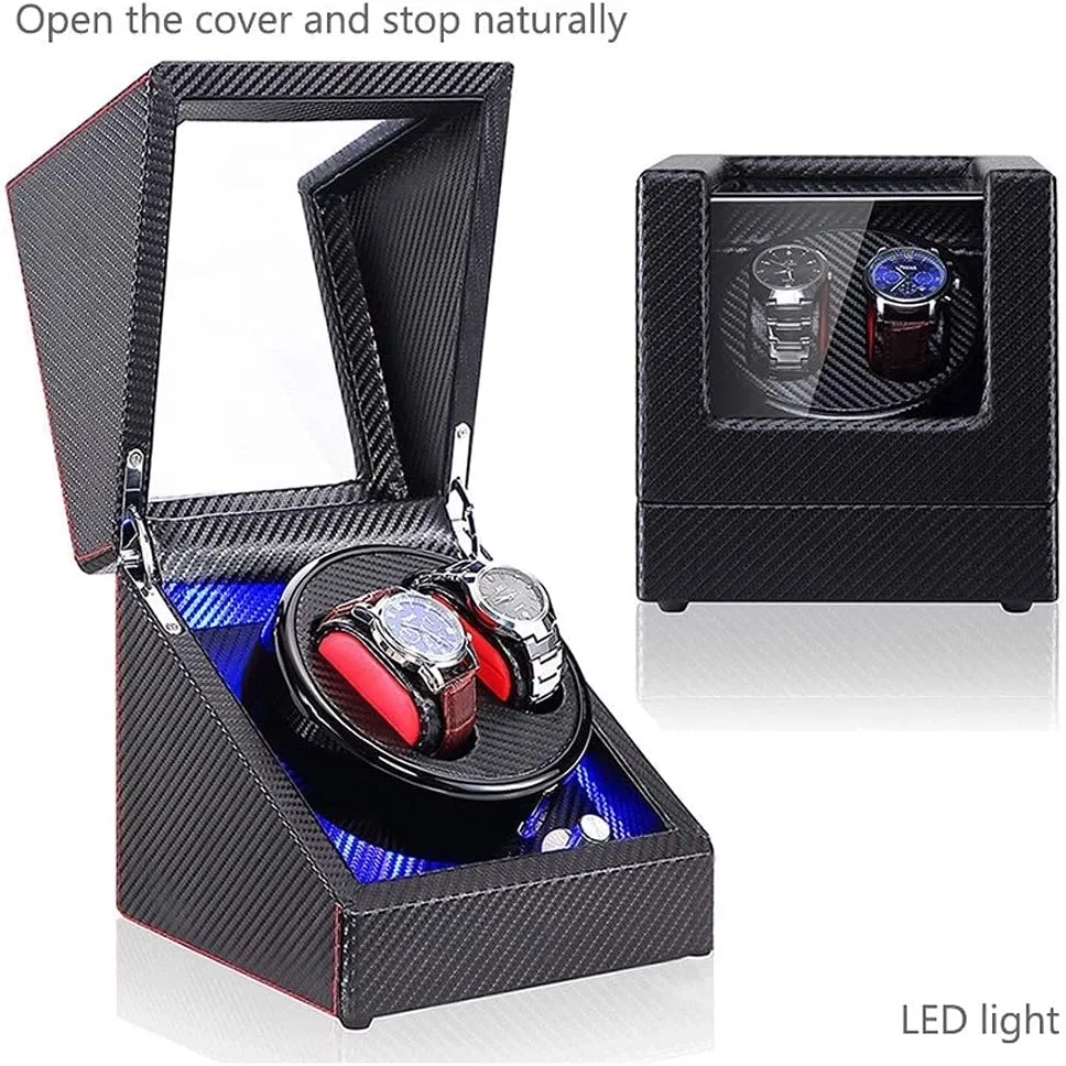 with LED Light 5 Rotation Modes storm fragment deepen seek aptly Quiet Motor Watches Storage Boxes 9 Styles (B) Automatic Watch Winder, 