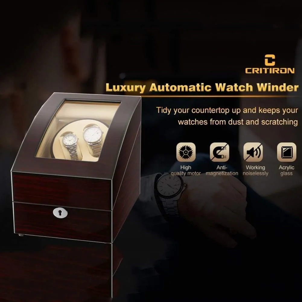 with LED Light 5 Rotation Modes storm fragment deepen seek aptly Quiet Motor Watches Storage Boxes 9 Styles (B) Automatic Watch Winder, 