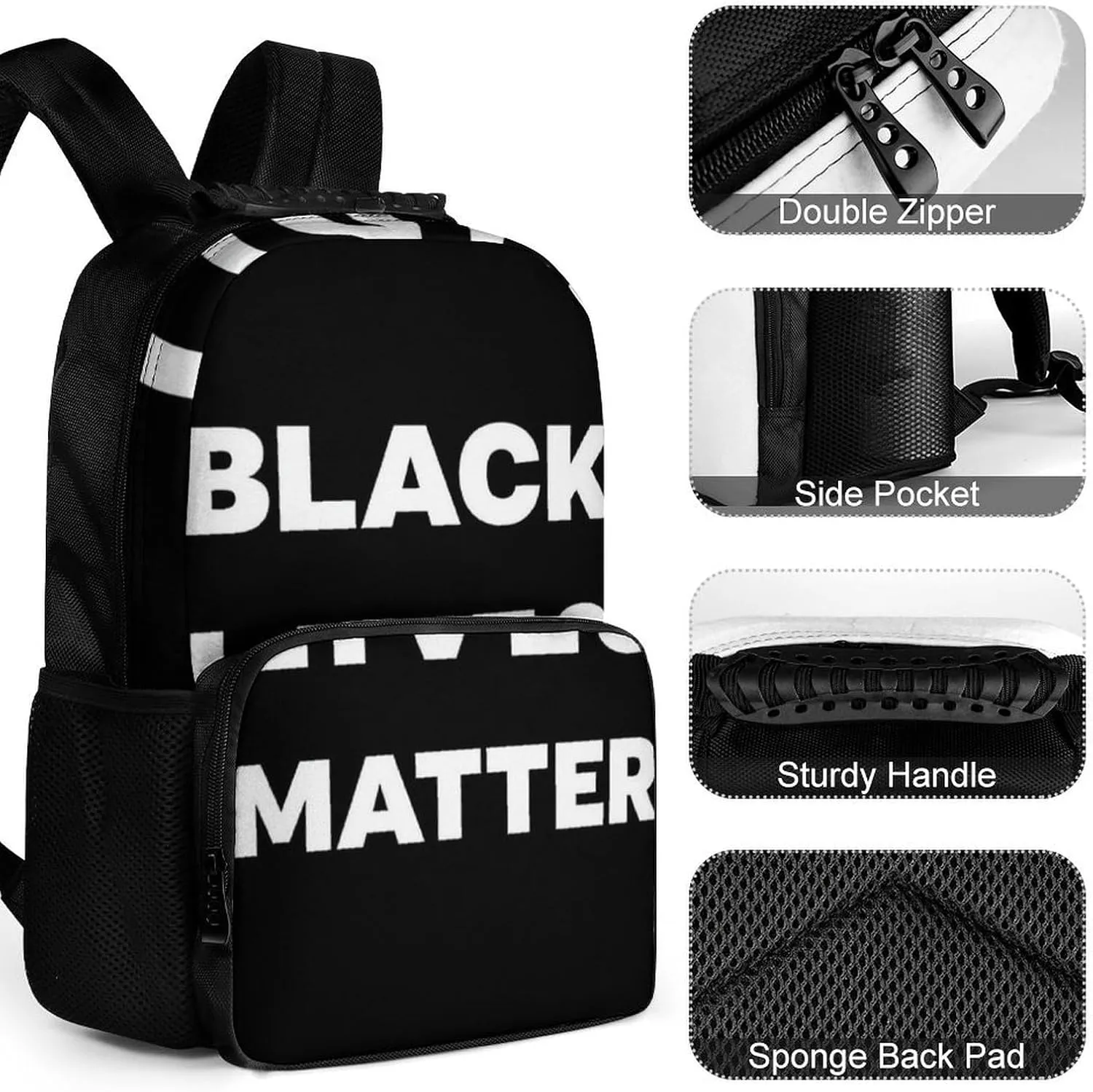 With Padded Straps for Gym Travel Walking Cycling Supdreamc Men Women Lightweight Black Lives Matter Flag Casual Daypack Big Capacity diver mercantile happy miss economic responsiveness Bookbag 