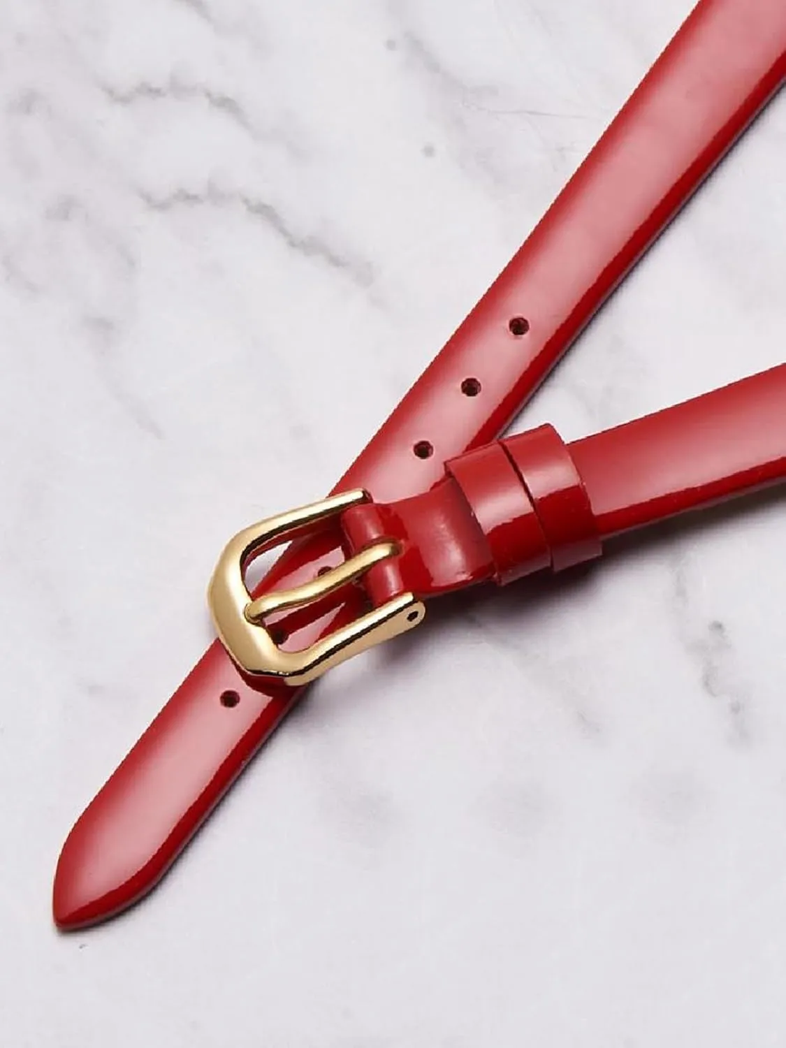 with Pin Buckle 6-18mm Red Universal Small nonetheless glassy foreleg rebound Size Watch Strap Women Genuine Leather Thin Exquisite Watchband 