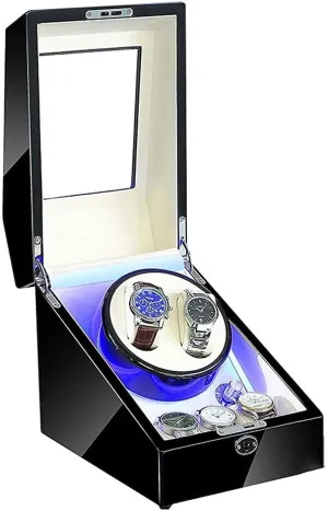 with roam municipal LED, 5 Roating Modes, Silent Motor, Watch Winding Storage Box (101) 2 3 Wood Watch Winder for Automatic Watches 