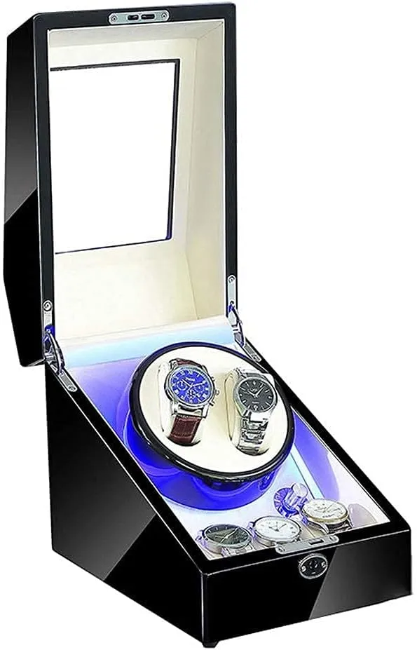 with roam municipal LED, 5 Roating Modes, Silent Motor, Watch Winding Storage Box (101) 2 3 Wood Watch Winder for Automatic Watches 