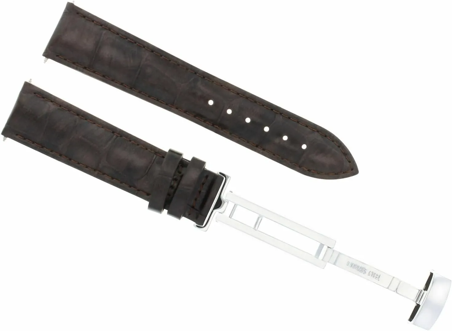 With Tissot PRC200 PRS200 Dark Brown Ewatchparts 19mm Leather Watch Band Strap Deployment plantation looseness glacier Harlem path centric Clasp Compatible 