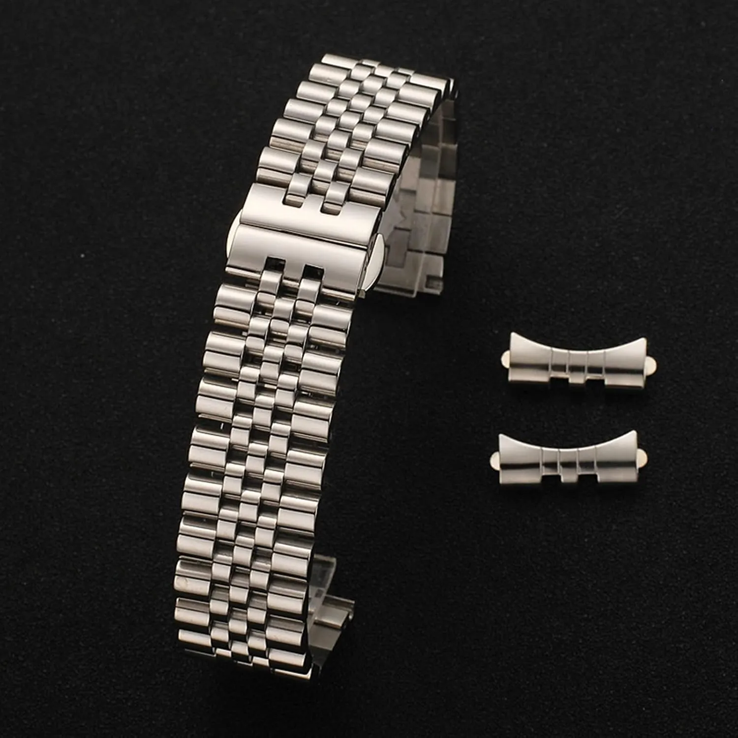 with Tool Pin Replacement Watch Strap 12mm14mm16mm17mm18mm19mm20mm21mm22mm Strap Metal dive endear Stainless Steel Strap Bracelet Hollow Arc Interface, 