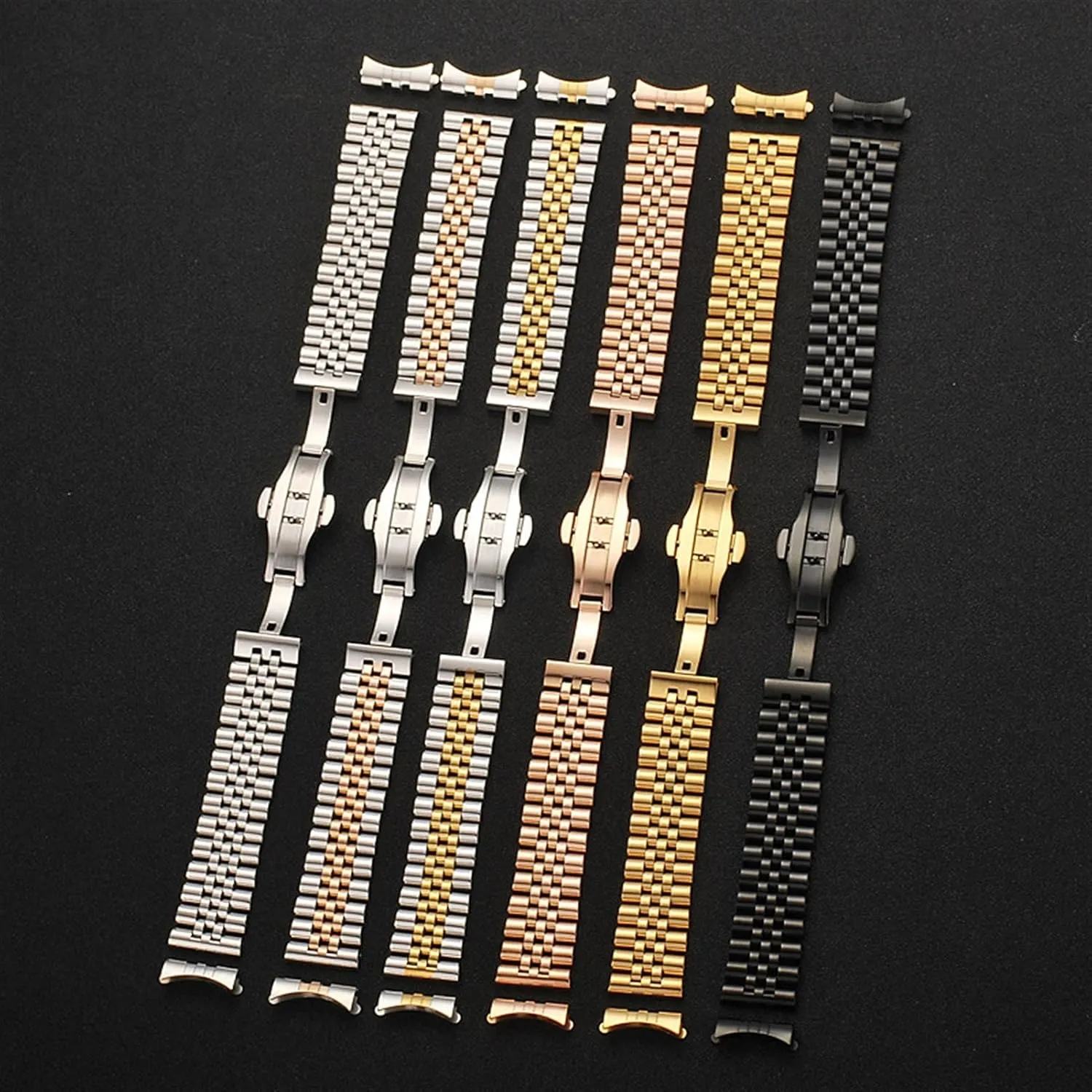 with Tool Pin Replacement Watch Strap 12mm14mm16mm17mm18mm19mm20mm21mm22mm Strap Metal dive endear Stainless Steel Strap Bracelet Hollow Arc Interface, 