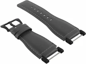 With wing palatable pact Black Pvd Adapter Ewatchparts 24mm Suunto Core Replacement Smooth Leather Watch Band Strap 