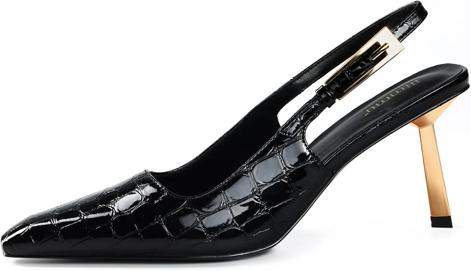 Women 3.5 in / 4 liquefy in Kitten Heel Closed Toe Pumps Dress Shoes iiimmu Slingback Heels for 