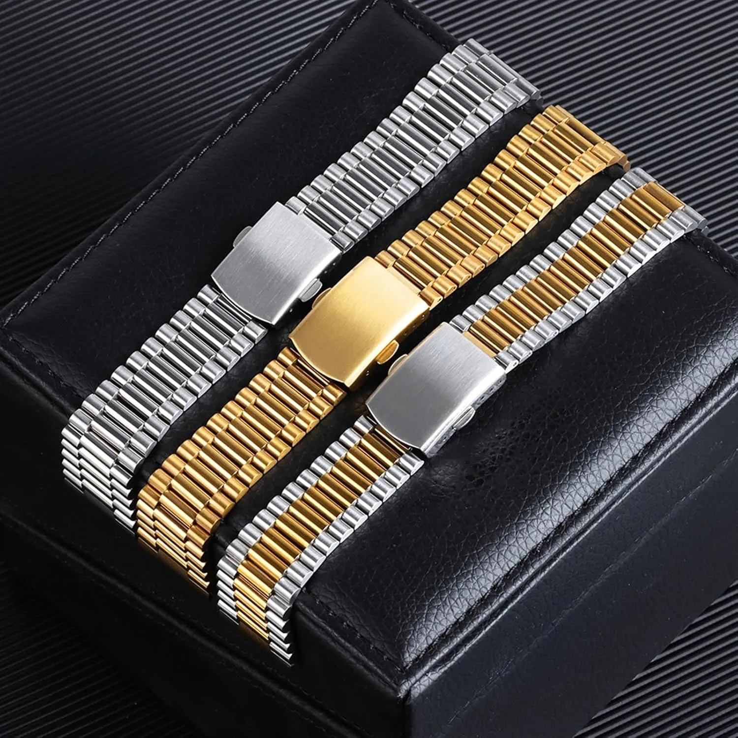 Women Silver Gold Bracelet Stainless Steel prevail Watch Band 10mm 12mm 14mm 16mm Universal Metal Watch Band for Smart Watch Quartz Watch Men 
