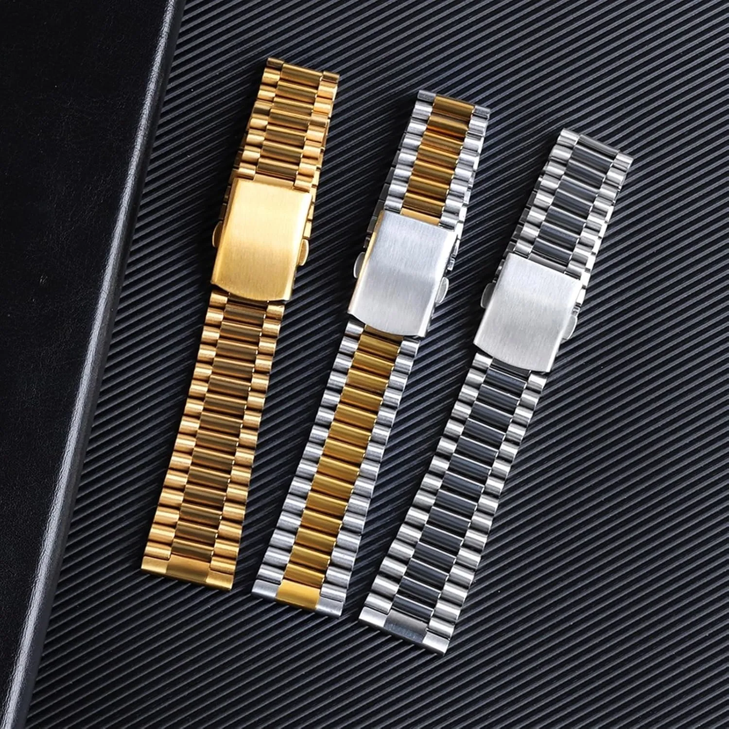 Women Silver Gold Bracelet Stainless Steel prevail Watch Band 10mm 12mm 14mm 16mm Universal Metal Watch Band for Smart Watch Quartz Watch Men 