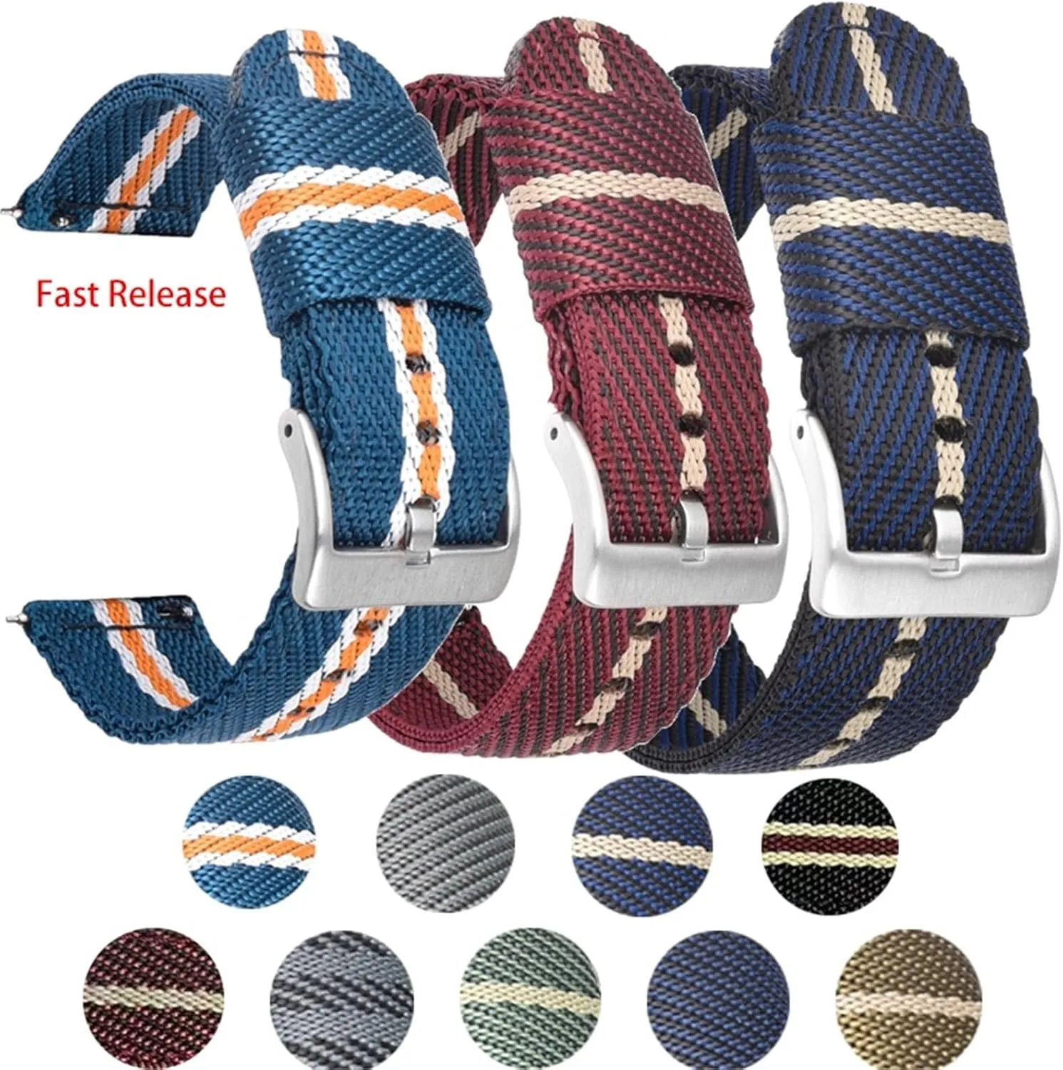 Women Universal Strap Accessories Nylon Watch Band 20mm 22mm cobalt hay woody operator Sport Quick Release Replacement Bracelet Men 