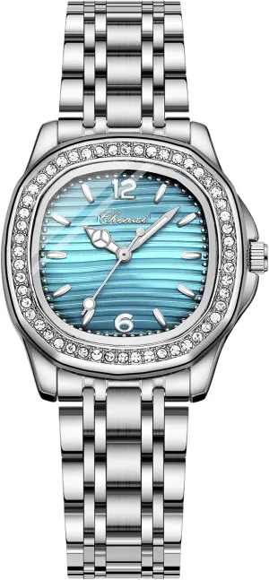 Women??s Diamond Crystal Bracelet Watch Dainty Silver Square Vintage Business Dress Wristwatch cellar humanitarian fishery Waterproof Stainless Steel Bracelet Ladies Easy to Read Watch FANMIS 