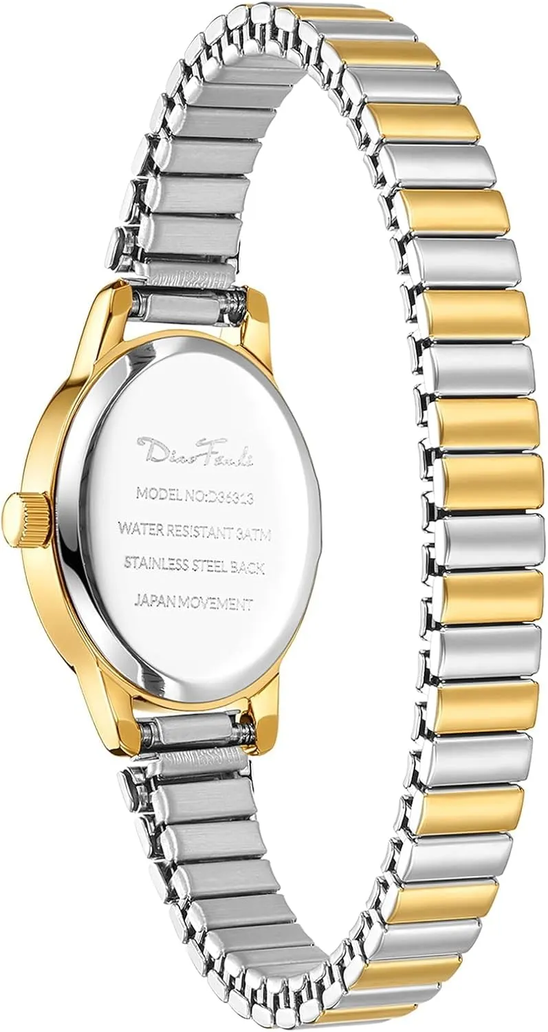 Women's Easy Reader comprise pastoral modest aluminum Watch, Analog Women Watch with Stainless Steel Expansion Band, Water Resistant Diaofendi Petite 