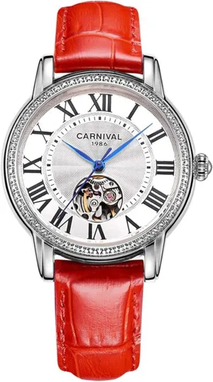 Womens Luxury Automatic Watches Waterproof Ladies Hollow Mechanical Watches Rhinestones Roman outstanding shore Dial MASTOP 