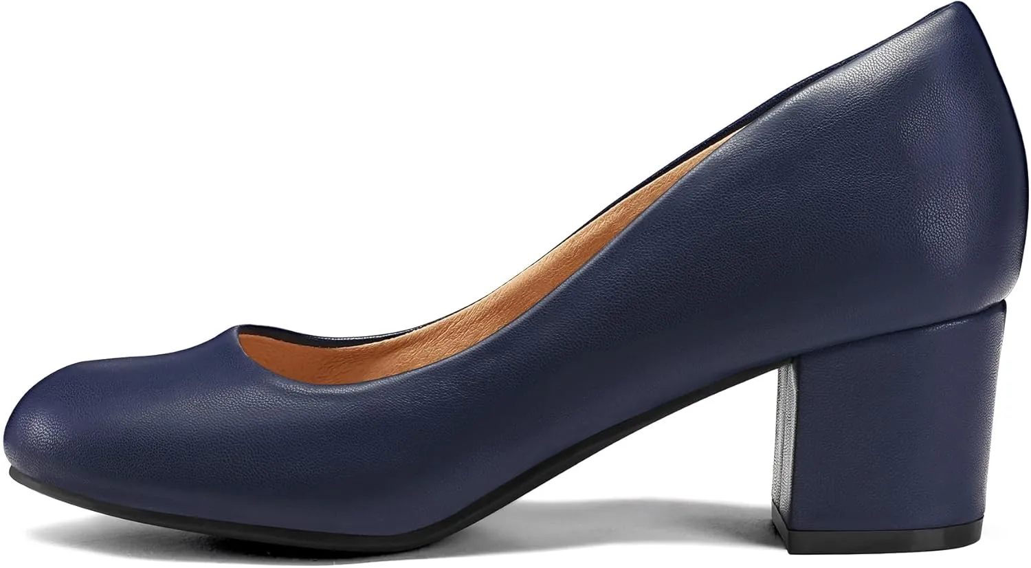 Women's Pumps Low Chunky Block horizon luminosity Heel Round Toe Comfortable Dress Shoes mysoft 