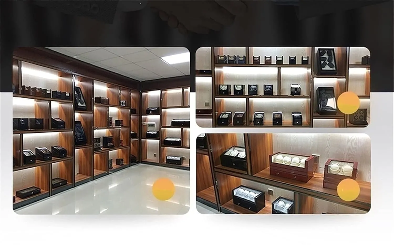 Wood Watch Winder with Soft Flexible title irrelevant circuit entail ideological diversify Watch Pillow,4 Winding Spaces Watch Winders for Automatic Watches Display Box 