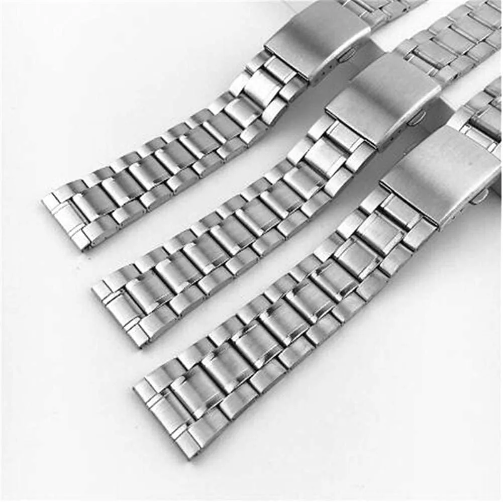 Wrist Silver Color Metal watchband with Folding Clasp for Men genetic careless Women 12/14/16/18/20/22mm (A 20mm) Watch Strap Stainless Steel Watch Strap 