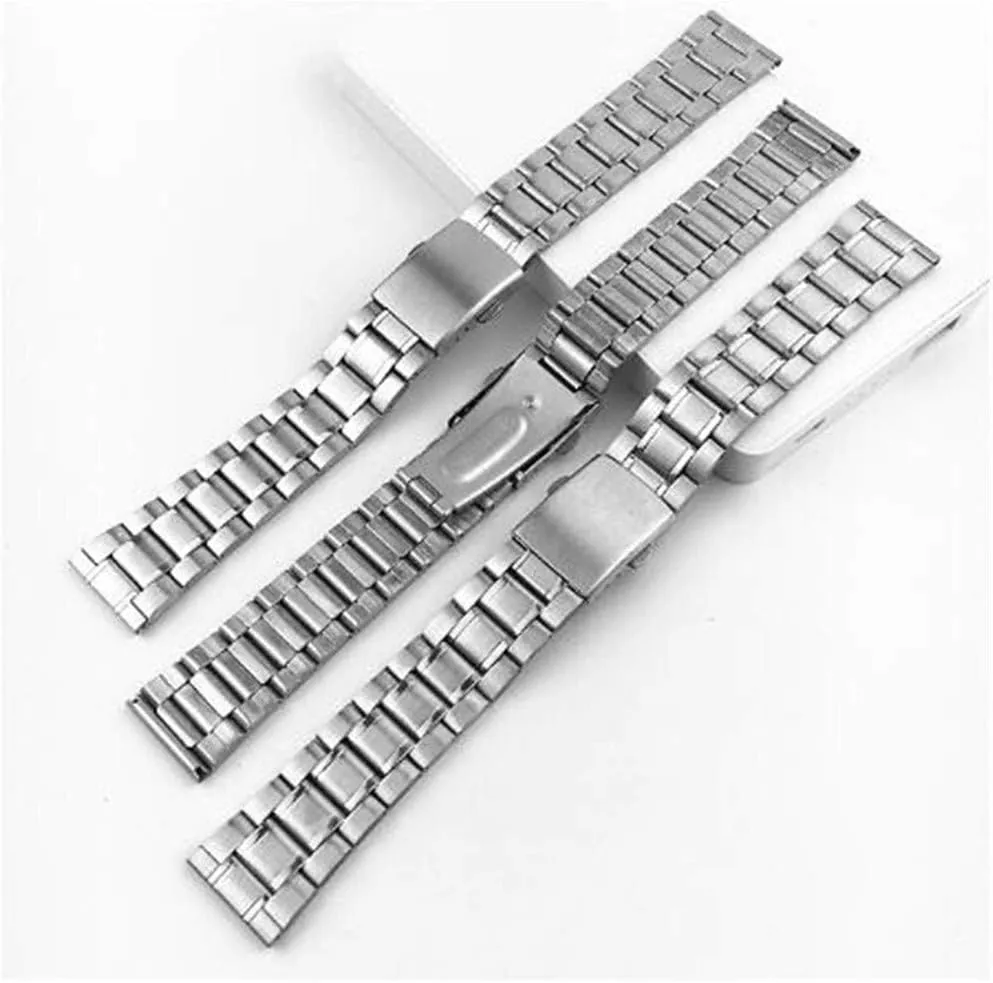 Wrist Silver Color Metal watchband with Folding Clasp for Men genetic careless Women 12/14/16/18/20/22mm (A 20mm) Watch Strap Stainless Steel Watch Strap 