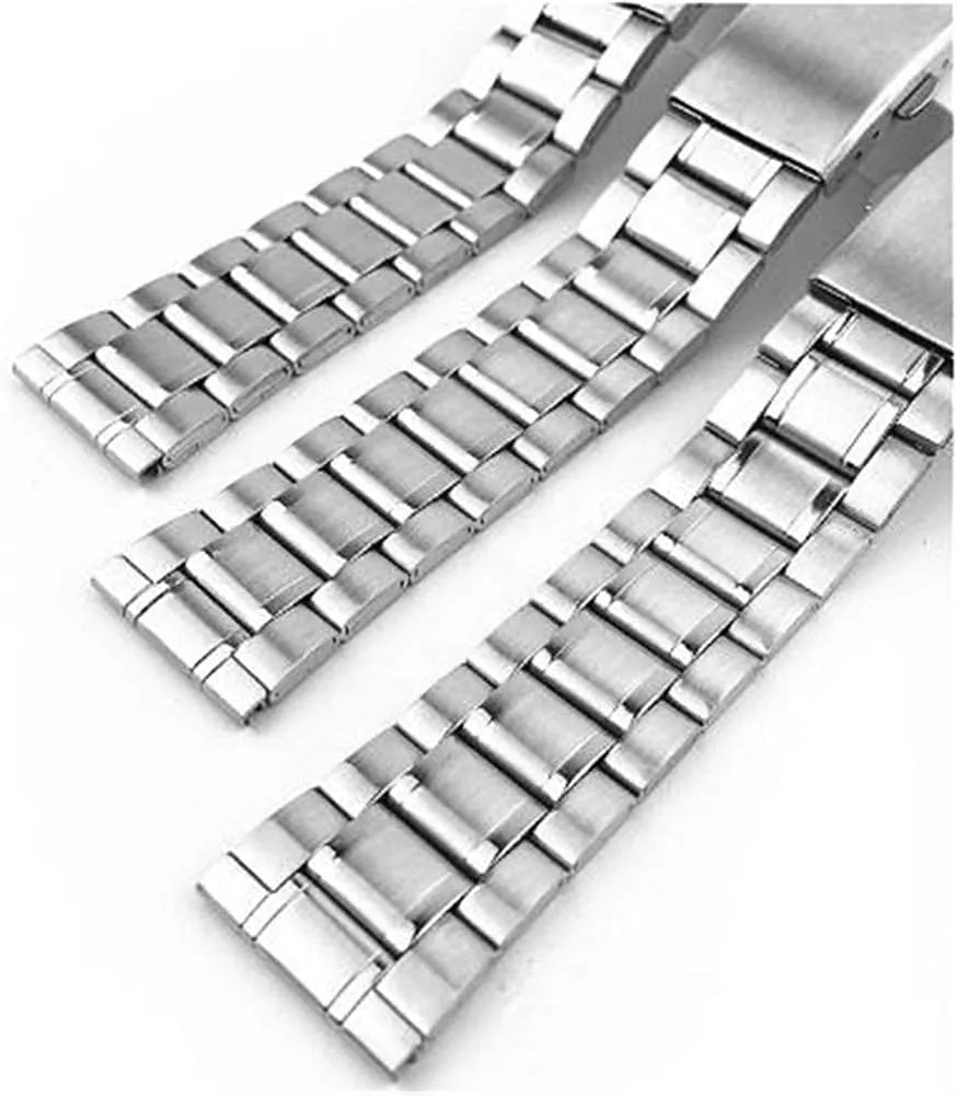 Wrist Silver Color Metal watchband with Folding Clasp for Men genetic careless Women 12/14/16/18/20/22mm (A 20mm) Watch Strap Stainless Steel Watch Strap 