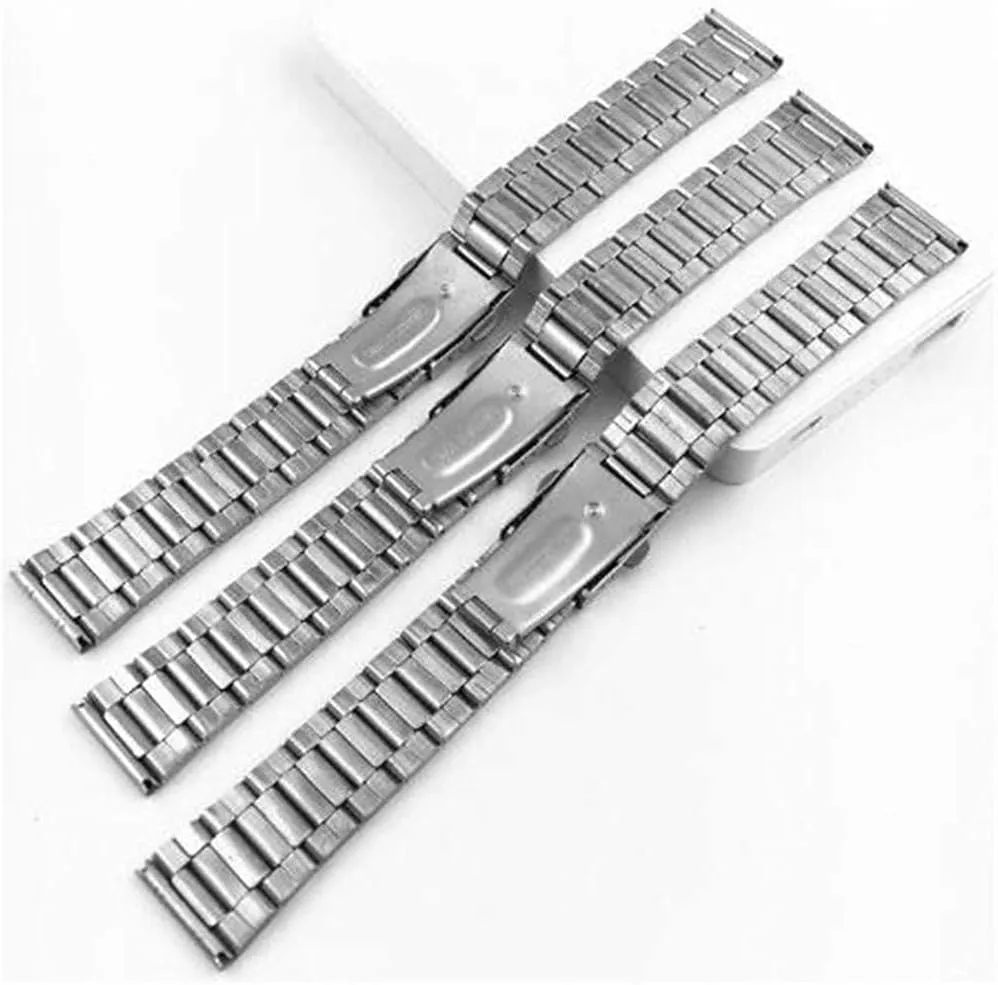 Wrist Silver Color Metal watchband with Folding Clasp for Men genetic careless Women 12/14/16/18/20/22mm (A 20mm) Watch Strap Stainless Steel Watch Strap 
