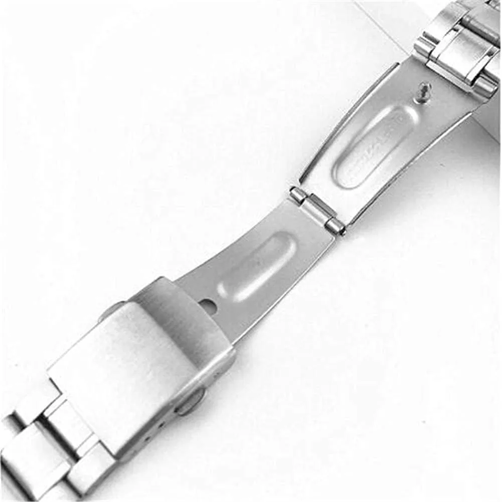 Wrist Silver Color Metal watchband with Folding Clasp for Men genetic careless Women 12/14/16/18/20/22mm (A 20mm) Watch Strap Stainless Steel Watch Strap 