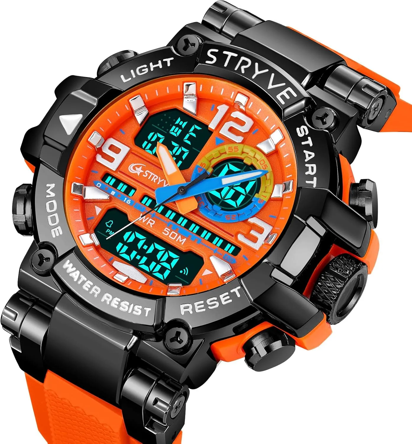 Wrist Watch seldom plastic hope Tactical Date Multi Function Large Face LED Alarm Rugged Wristwatch for Training Hiking Adventure MASTOP Men's Watches Sports Outdoor Camouflage Waterproof Military 