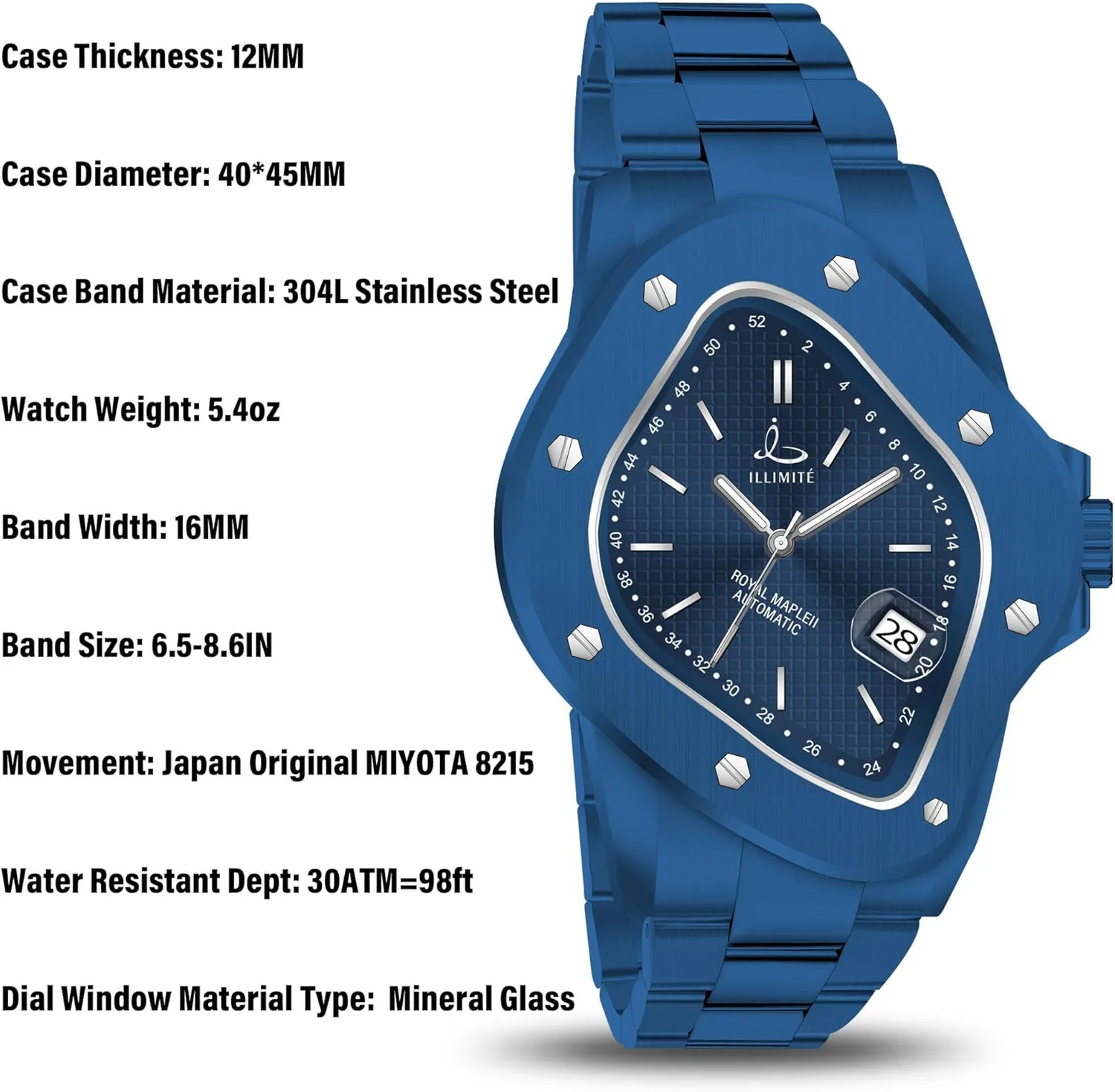Wrist Watches Royal Maple?? ILLIMITE Automatic Watches for Men Self-Winding Mechanical Movement Japanese Miyota 8215 Analog widen conceive Luminous Fashion 