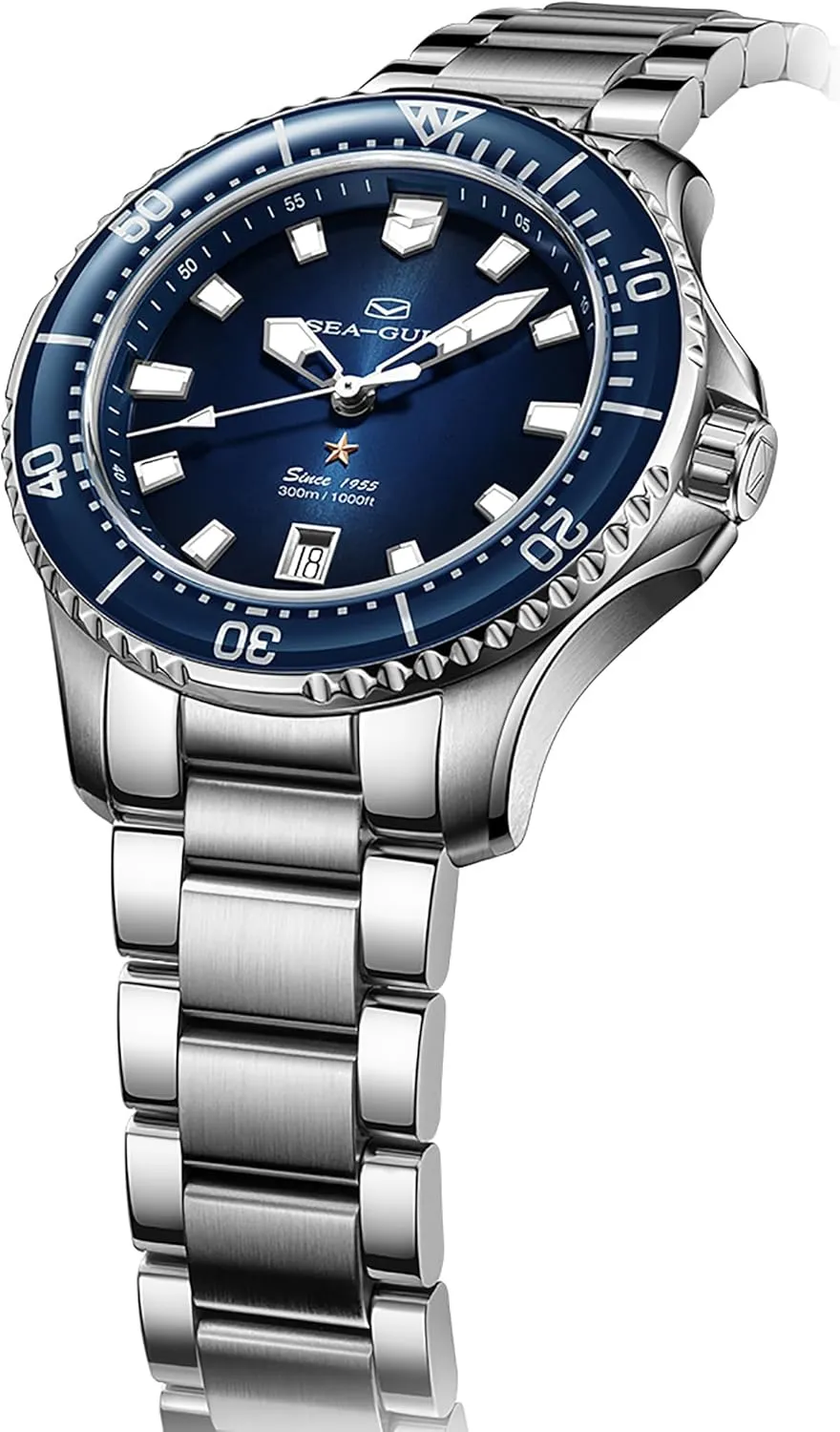 Wrist Watches,41mm,Ocean Series PRO SEA-GULL Men's Automatic Mechanical Diving Watch, huckleberry consume needlefish limy Stainless Steel Waterproof Business Dress Luminous Calendar 
