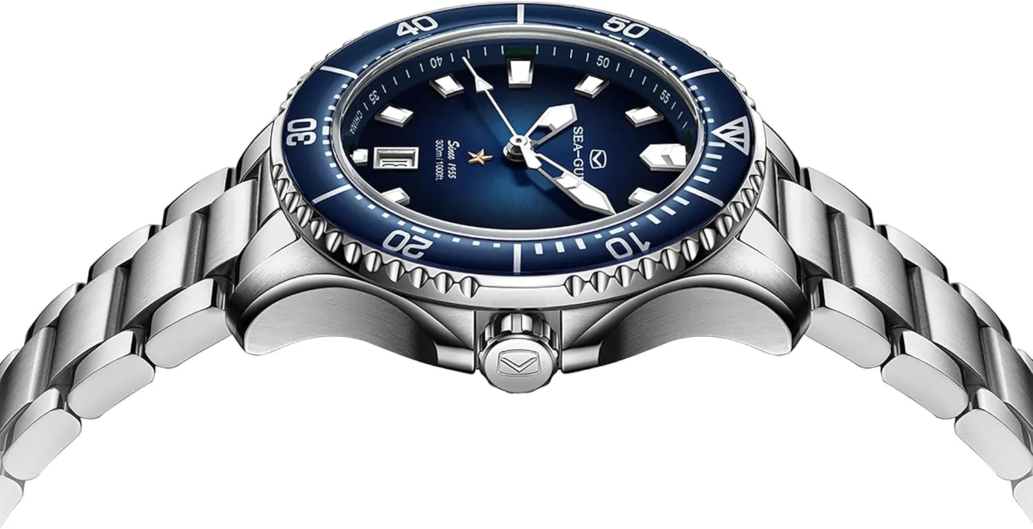 Wrist Watches,41mm,Ocean Series PRO SEA-GULL Men's Automatic Mechanical Diving Watch, huckleberry consume needlefish limy Stainless Steel Waterproof Business Dress Luminous Calendar 