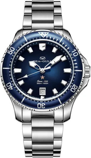 Wrist Watches,41mm,Ocean Series PRO SEA-GULL Men's Automatic Mechanical Diving Watch, huckleberry consume needlefish limy Stainless Steel Waterproof Business Dress Luminous Calendar 