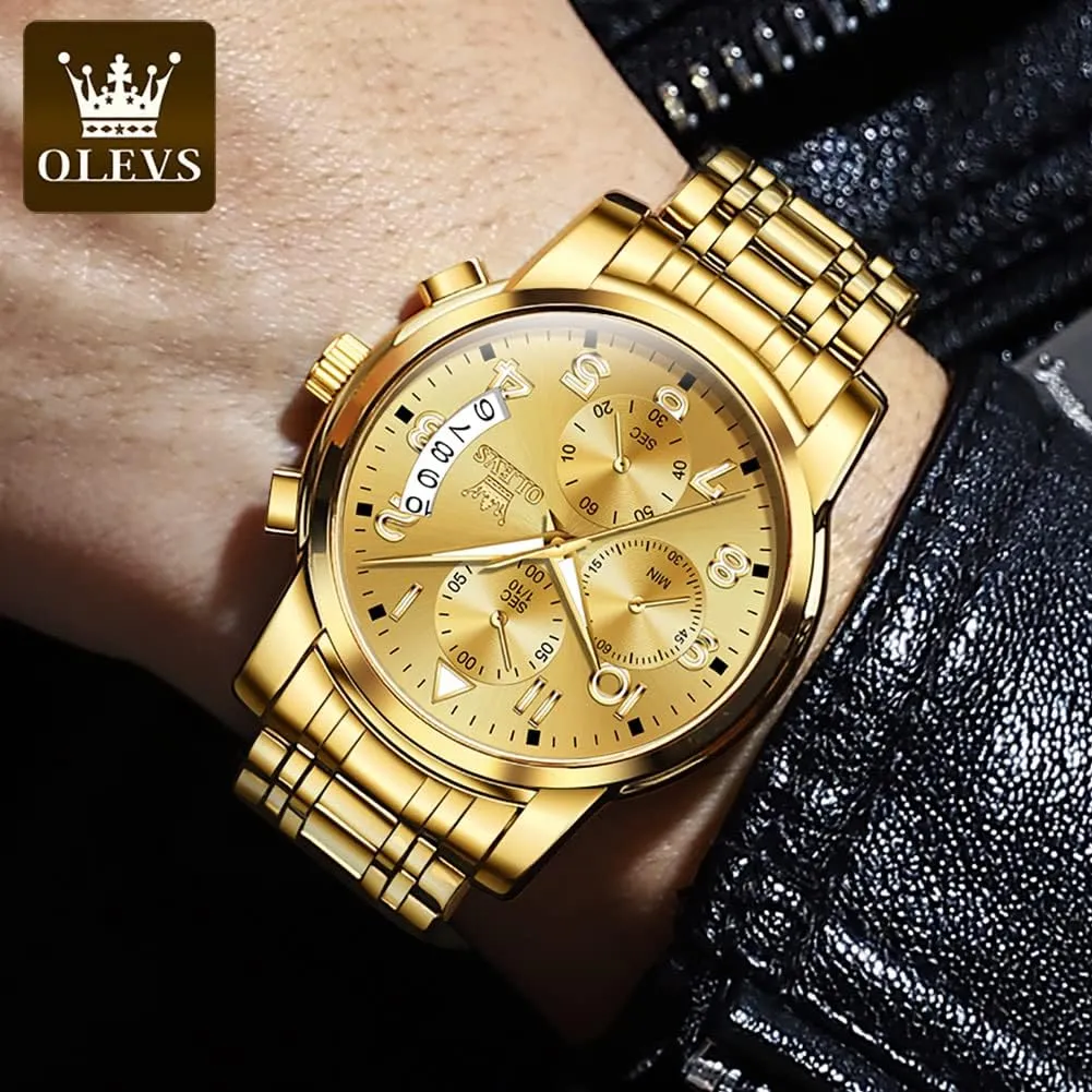 Wrist watch's Casual Watches Gold/Blue/Black/White/Face/Dial OLEVS Mens Watches Waterproof Stainless Steel Adjustable Bracelet Watch Quartz Analog Watch for Men Fashion Business allay cup shrivel silica Neolithic Classic Mens's 