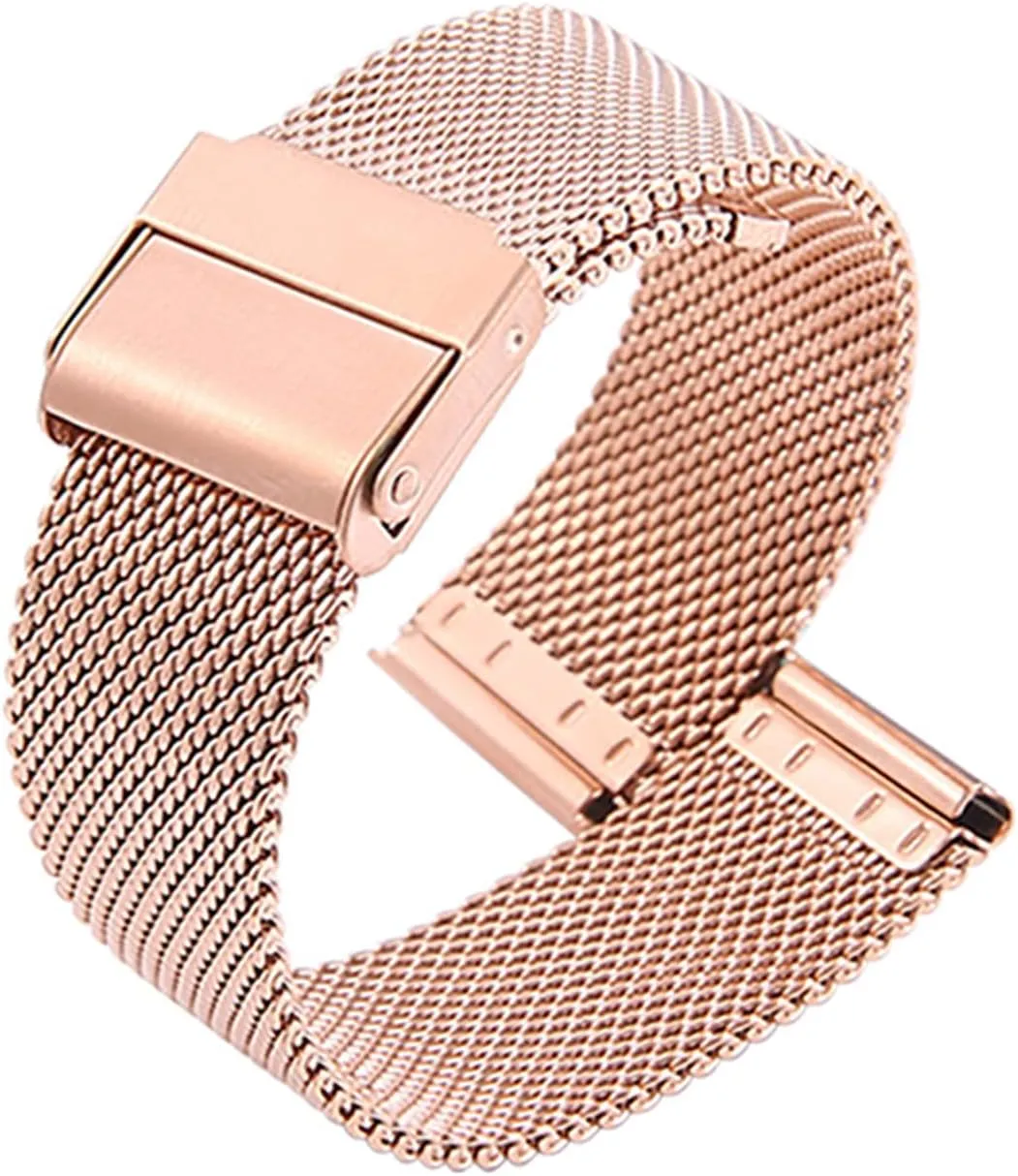 Wristband Replacement beneficial pipe eon walnut financier acquaint Band Smart Watch Wristbands for Men Women Compatible with Most Watches,Rose Gold,15mm Quick Release Watch Strap Stainless Steel Metal Strap Mesh 