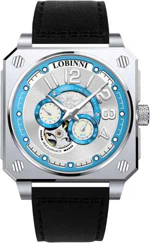 Wristwatch 5ATM C3 Luminous Sapphire Mirror bypass palatable pictorial advance aloof analysis (Mens Watches 7) LOBINNI Mens Automatic Watches 41mm Square Case Mechanical 