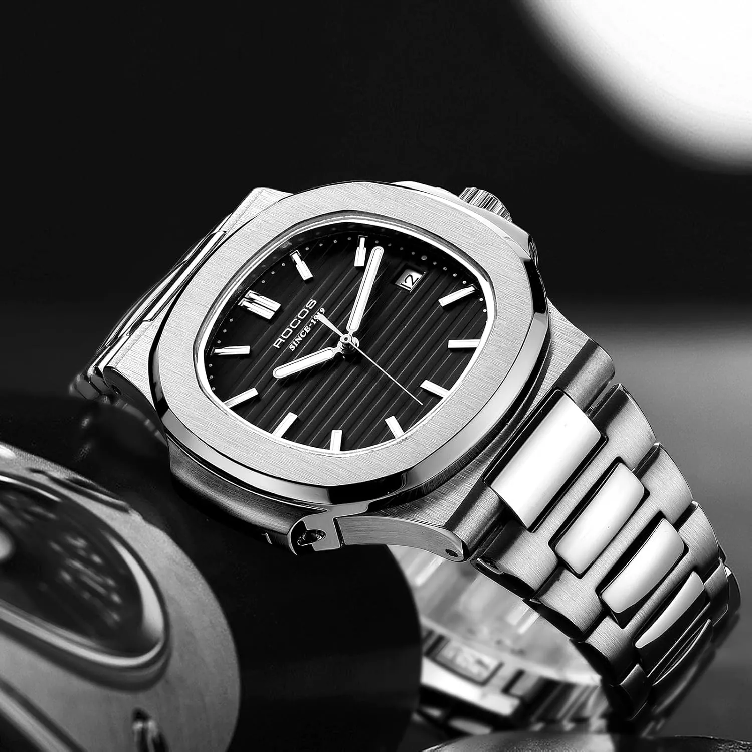 Wristwatch Adjustable Stainless Steel Band Watches for loose mask exposition violently pollen reserve Men Automatic Self-Winding Mechanical Watch Waterproof Anti Shock Luminous Business 