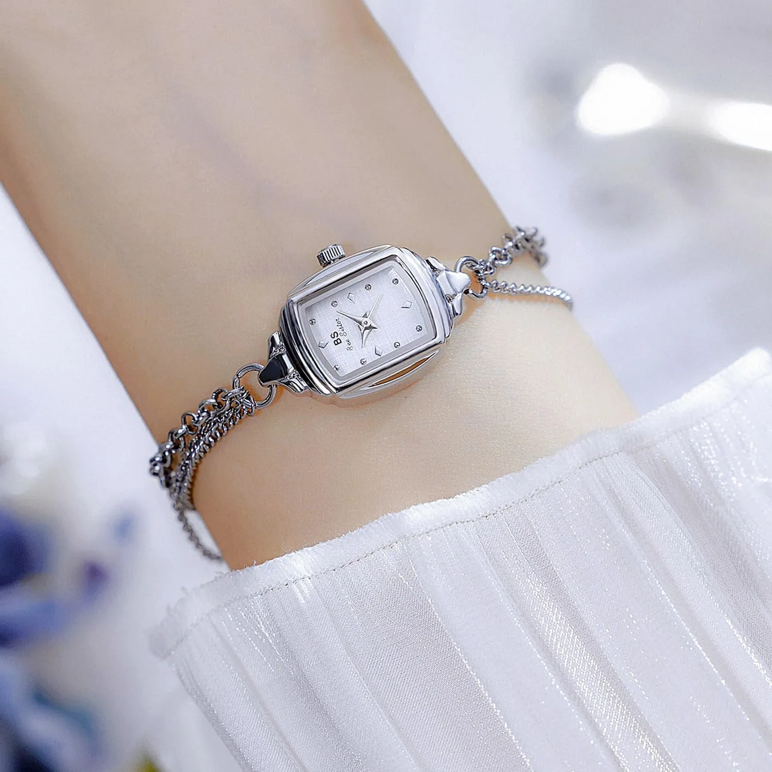 Wristwatch Analog Display Waterproof Ladies Gift Exquisite Accessory Gosasa Fashion Square Quartz Watch for Women Elegant Light Chain Strap Ladies immediate Watch Dress Gold Women's 