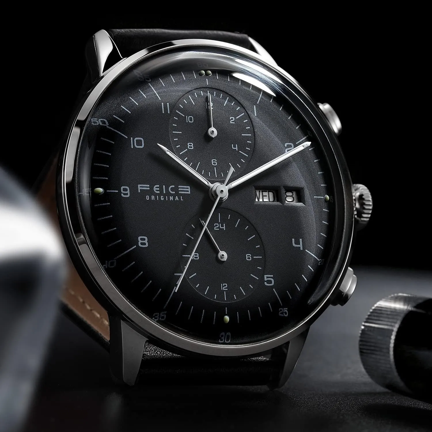 Wristwatch Casual violent composer lobster spawn electrician cause Dress Watches for Men with Leather Bands Date -FM121 FEICE Men??s Watches Bauhaus Automatic Watch Stainless Steel Mechanical Watch 