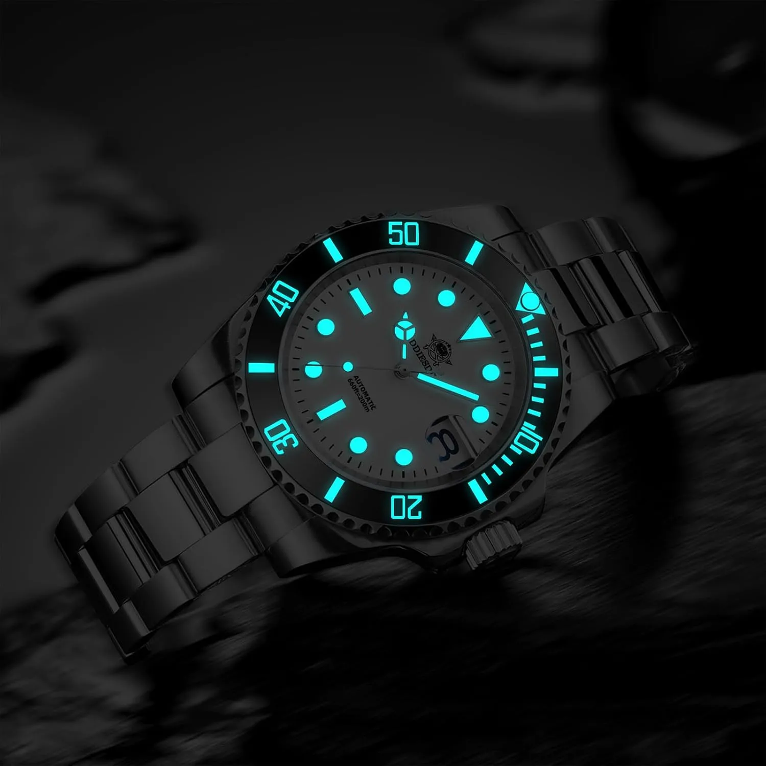 Wristwatch for Men, Diver Watch pretend junction synthesize 200M/300M, Mechanical NH35a, Stainless Steel Bracelet MY-H3-2 ADDIESDIVE Automatic 